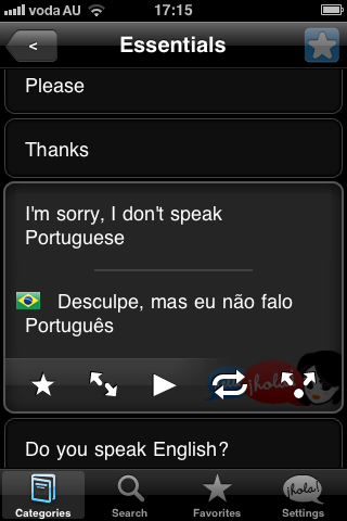 Lingopal Portuguese (Brazilian) LITE - talking phrasebook free app screenshot 2