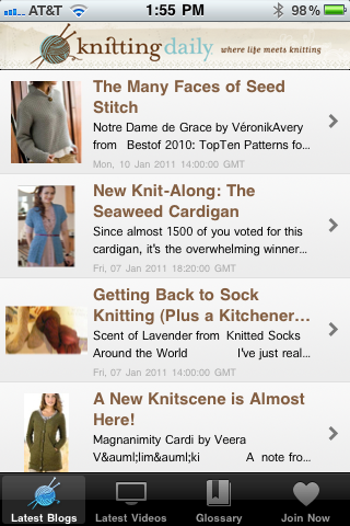 Knitting Daily free app screenshot 2
