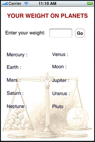 Your Weight On Planets
