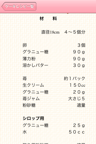 Image of ケーキレシピ