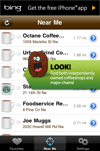 Find a Coffee Shop with CoffeeSpot - Indie or Starbucks free app screenshot 1