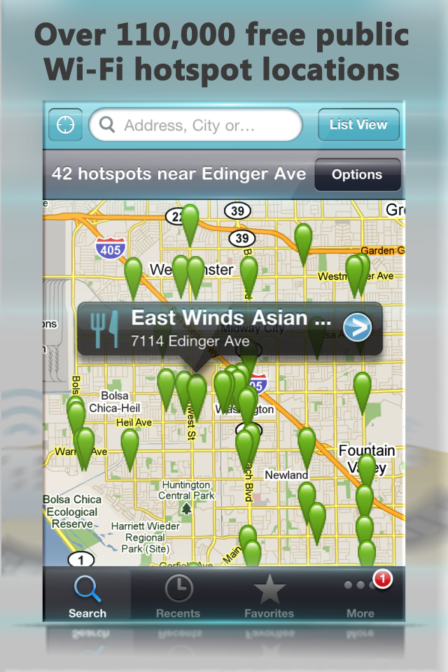 Free Wi-Fi Finder free app screenshot 1