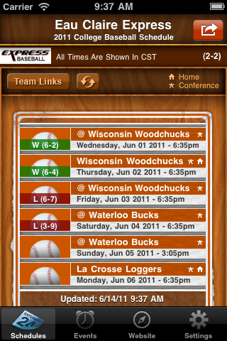 Official Eau Claire Express Edition for My Pocket Schedules free app screenshot 2