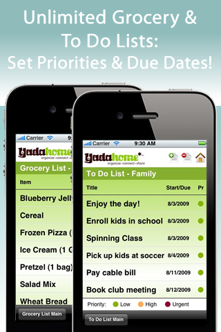 Organizer:To-Do+Cal+Grocery Lists+Alerts