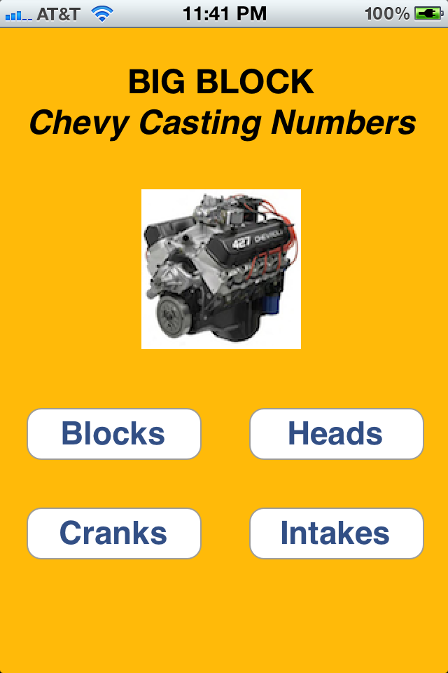 App Shopper: Big Block Chevy Casting Numbers (Reference)