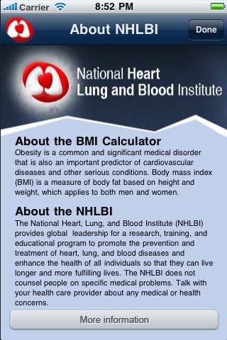 NHLBI BMI Calculator free app screenshot 4