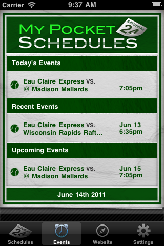 Official Eau Claire Express Edition for My Pocket Schedules free app screenshot 3