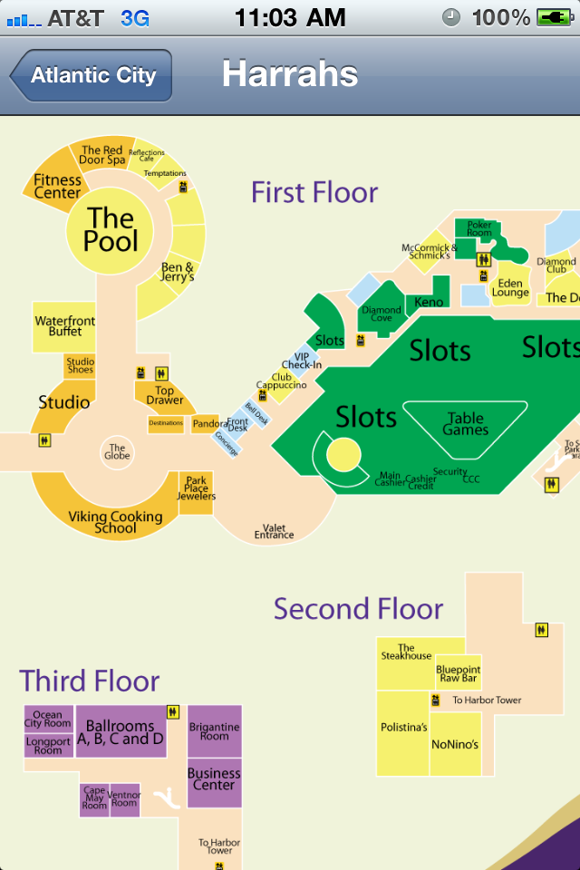 map of inside harrah casino atlantic city
