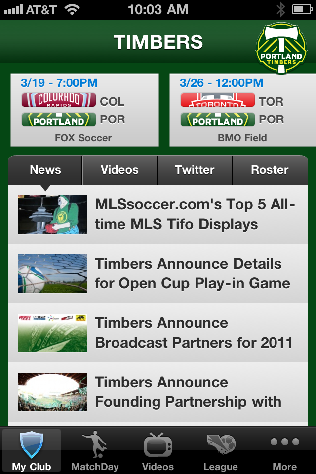MLS MatchDay 2011 free app screenshot 1