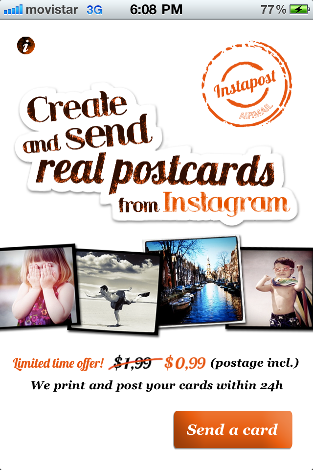 Instapost - Send real Instagram postcards free app screenshot 2