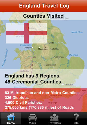 England Travel Log • Counties Visited