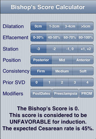 Bishop's Score Calc