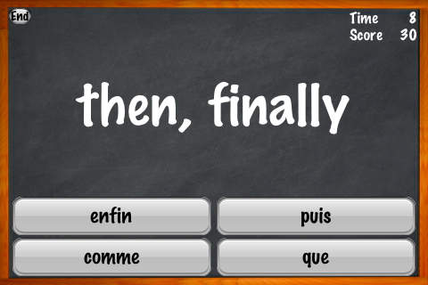 Top 100 French Words Challenge Flash Cards Quiz Game screenshot 3
