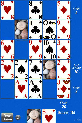 Hidden Card Poker Solitaire screenshot 2