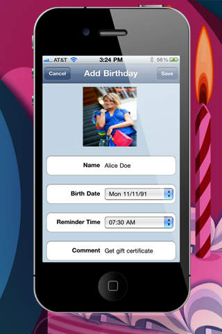 Birthday Reminder 2 screenshot 2