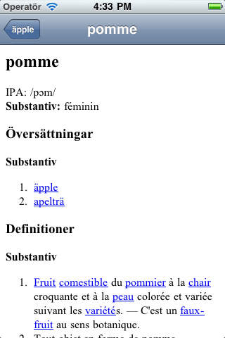 Swedish-French Translate Dictionary screenshot 3