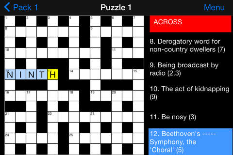Crossword screenshot 2