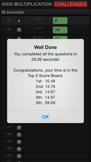 【免費教育App】Kids Multiplication Challenges-APP點子