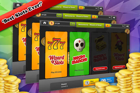 Wizard of Slots Machine HD - Wonderful and Magical Casino Bonus Game screenshot 4
