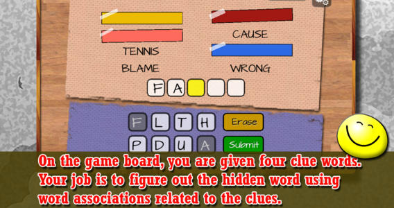 Four Word Association - Hidden word puzzle game.