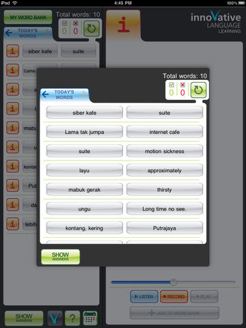 Learn Beginner Malay Vocab - MyWords for iPad screenshot 3