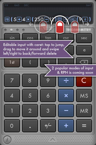 Calc 3 - The simple, elegant RPN and Scientific Calculator screenshot 2