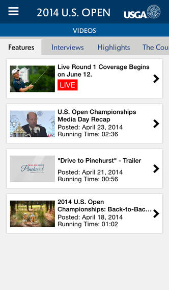 2014 U.S. Open Golf Championship  Screenshot