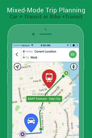 Urban Engines Maps: Mixed-Mode trip planner (transit, driving, biking), offline maps, real-time transit schedules screenshot 2