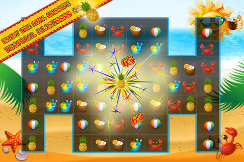 Tropical Matching Blitz Mania – Have Fun in the Sun with this Free Match 3 Candies Top Game for Kids and Adults screenshot 2