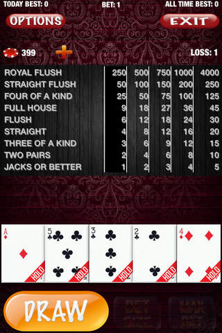 Video Poker Free - Jacks or Better Casino Cards Edition screenshot 3