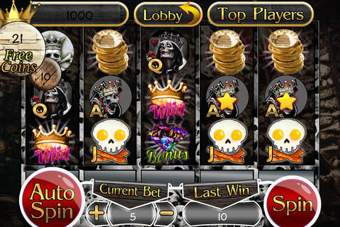 A King Skull - Spin and Win Blast with Slots, Black Jack, Roulette and Secret Prize Wheel Bonus Spins! screenshot 2