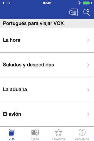 VOX Spanish-Portuguese Phrasebook screenshot 2