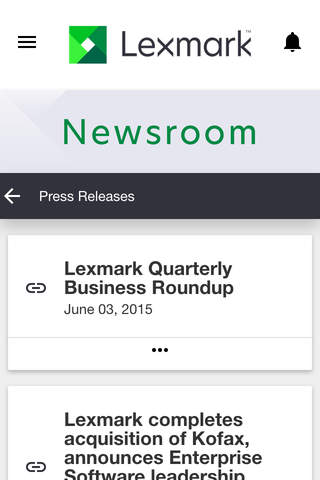Lexmark Newsroom screenshot 2