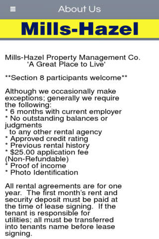 Mills-Hazel Property Management - Owensboro screenshot 2