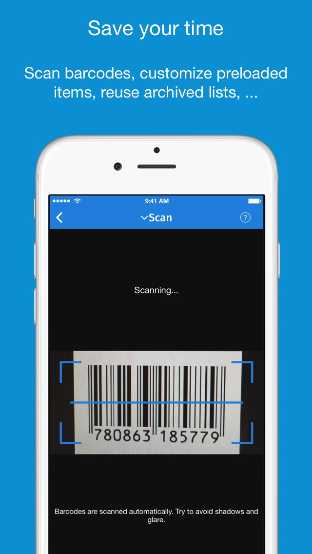 IntelliList Grocery Shopping List (with barcode scan and Dropbox sync