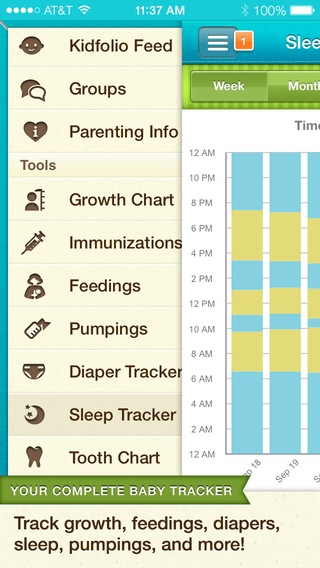 Baby Tracker Digital Scrapbook Kidfolio Pro with Tooth Chart