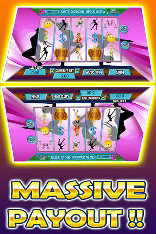 Girls Special Slots 2015 With Progressive Jackpot in Free Roulette and Blackjack screenshot 2