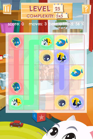 Kitty Snacks - HD - FREE - Link Matching Fish in a Cat's Aquarium Fantasy Puzzle Game screenshot 2