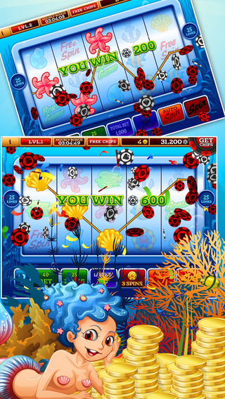 【免費遊戲App】Blue Water Slots!  -Golden Moon Island Casino- Amazing 5 reel machines!-APP點子