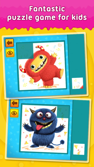 Cute Friendly Monsters - puzzle game for little girls boys and preschool kids - Free