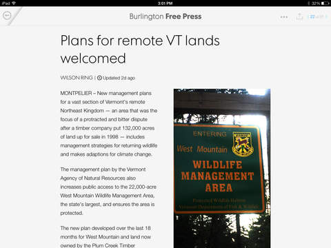 Burlington Free Press for iPad screenshot 2