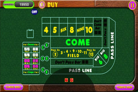 Paradise Las Vegas World Casino Style Craps Pro screenshot 3