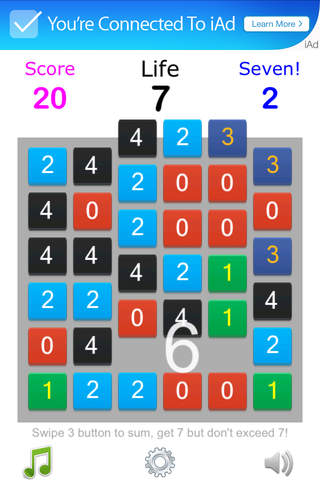Seven! -- A tetris style number match game screenshot 2