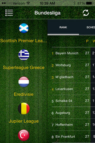 Footbi Soccer Standings and Top Scorers screenshot 2