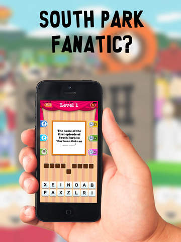 【免費遊戲App】Fan Trivia - South Park Edition Guess the Answer Quiz Challenge-APP點子