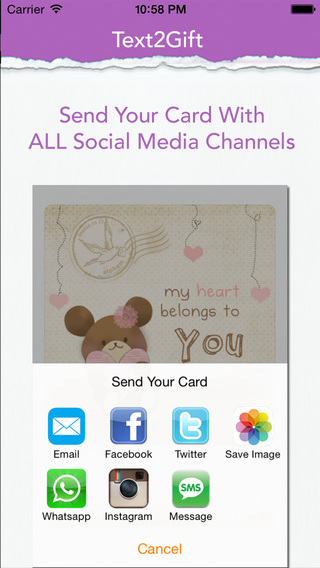 免費下載生活APP|Text2Gift: Send Cards for Love, Birthdays and more by SMS, Facebook, twitter or Whatsapp. app開箱文|APP開箱王