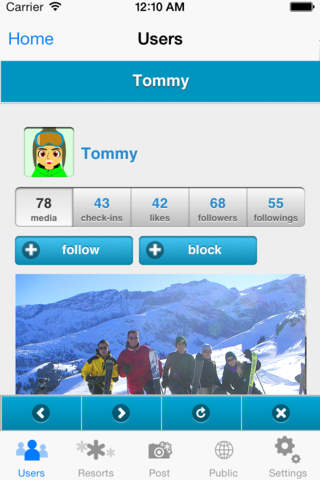Snowy! ski snowboard social photo sharing screenshot 2