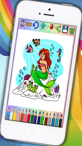 Paint Magic mermaids - coloring the mermaid and the sea