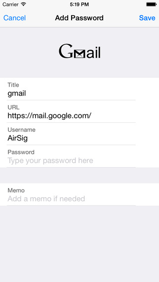 AirSig Password Manager