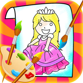 Princess Coloring Book Drawing Doodle - Draw Game for Toddler Preschool Kids! 遊戲 App LOGO-APP開箱王